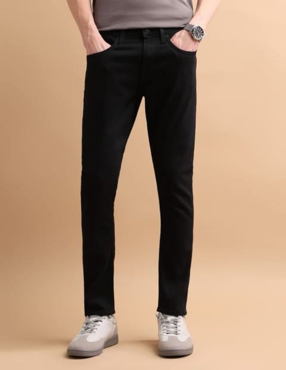 Updry Men's Polly  Black Jeans