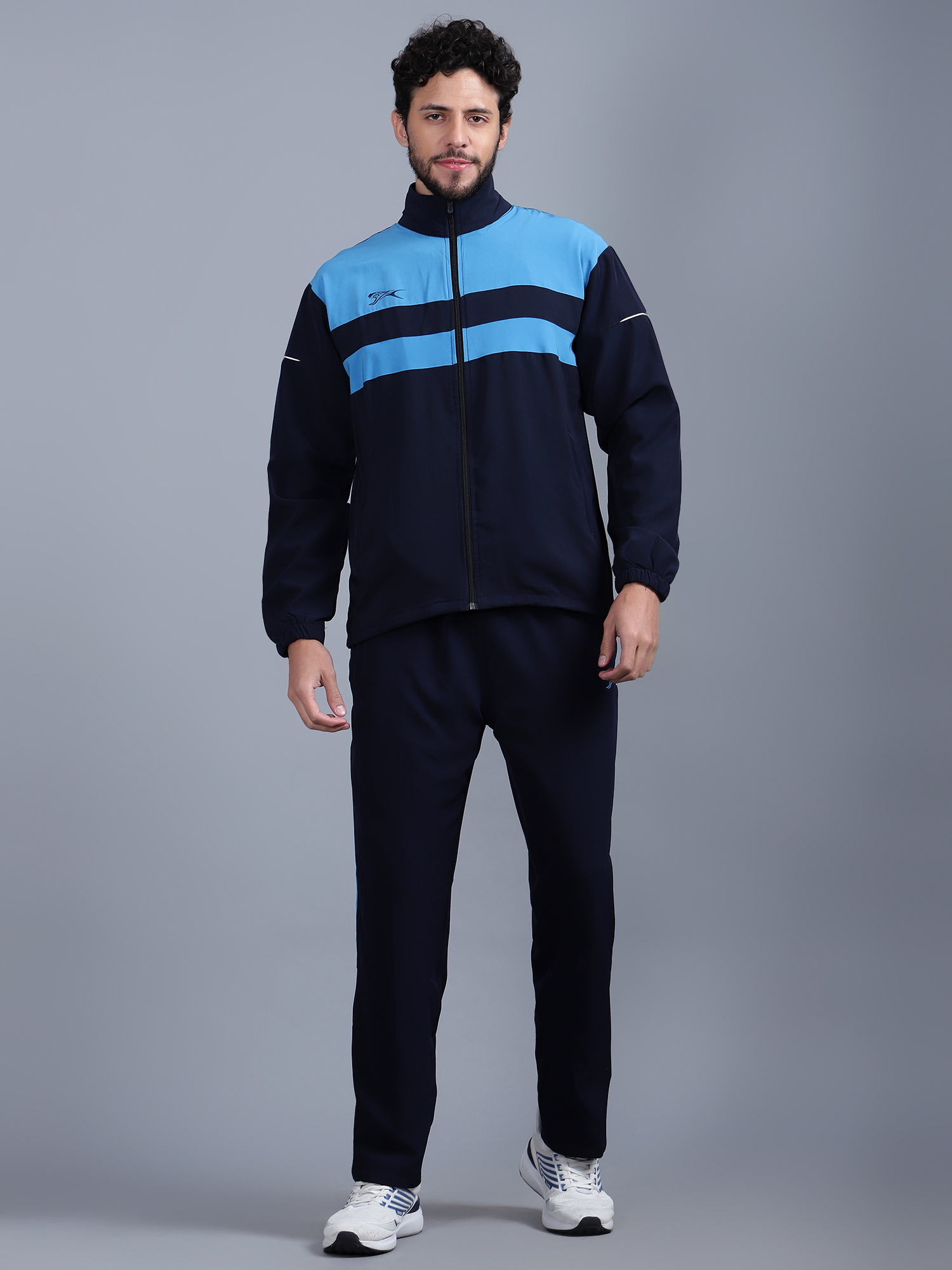 Men's Tracksuit  447B-NS-Navy/Cyan/White-XL