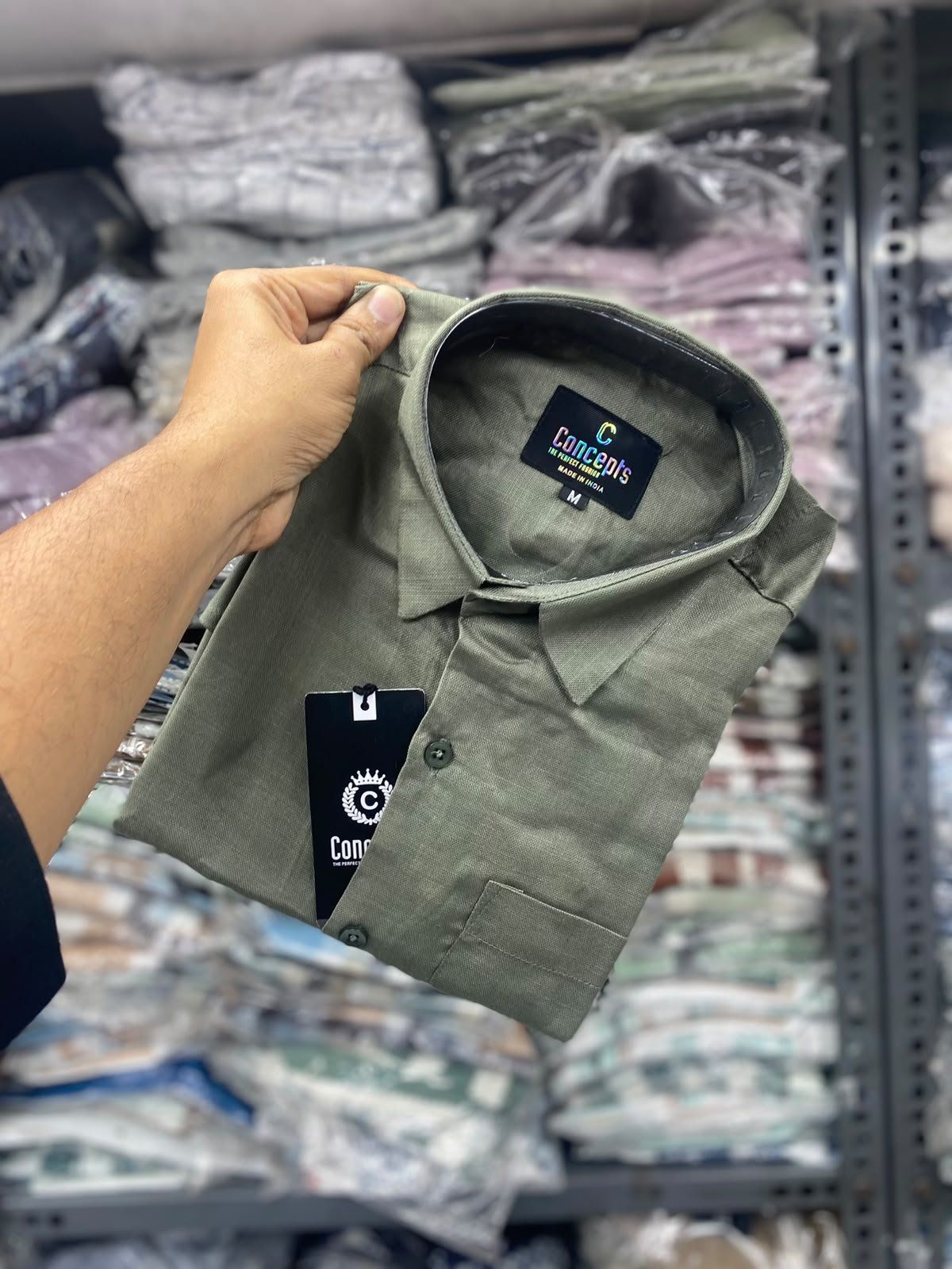 Concepts Men's Shirts Plain Linen Full Sleeve