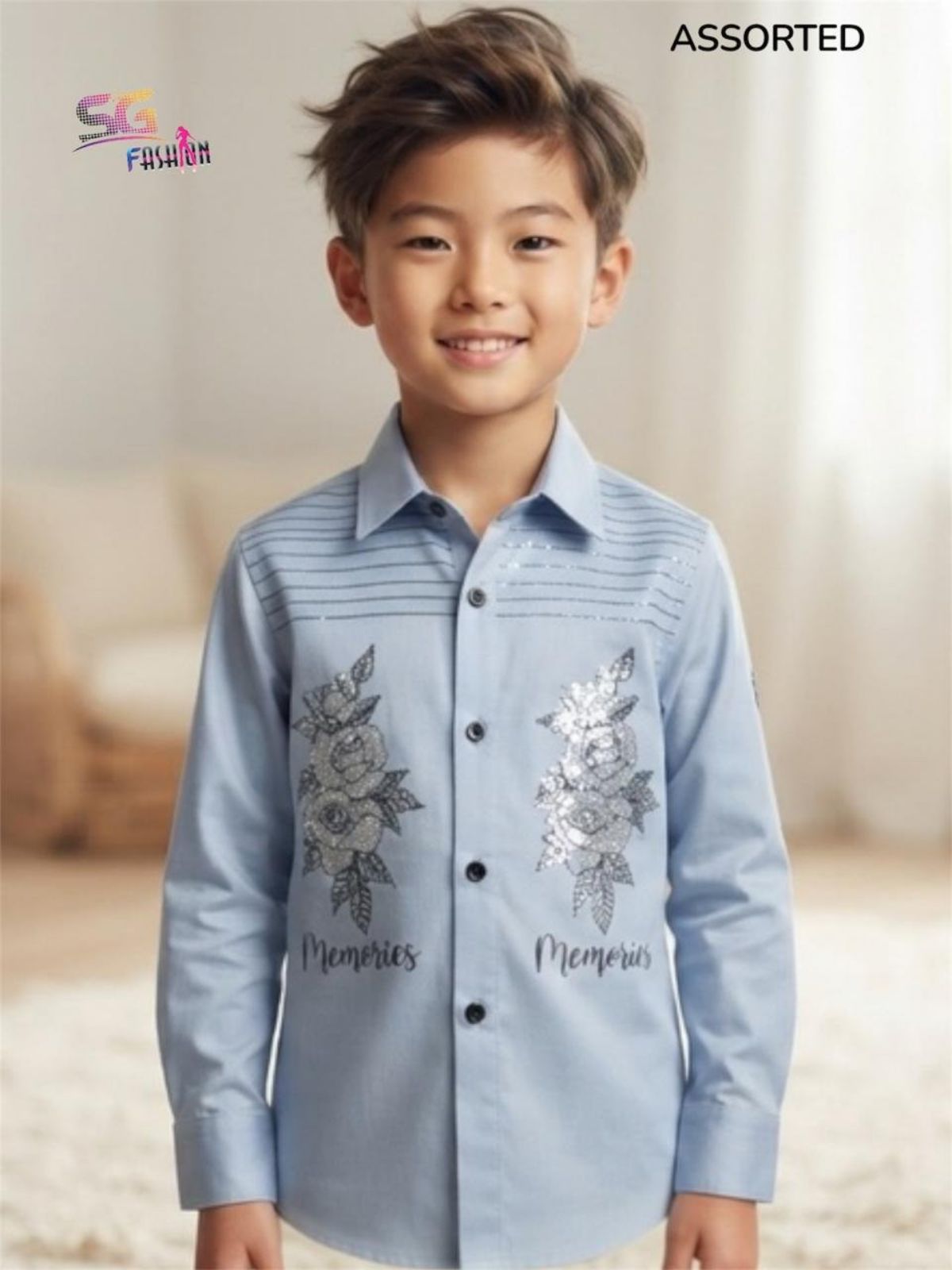 SG Fashion Kids Boys Shirts Set