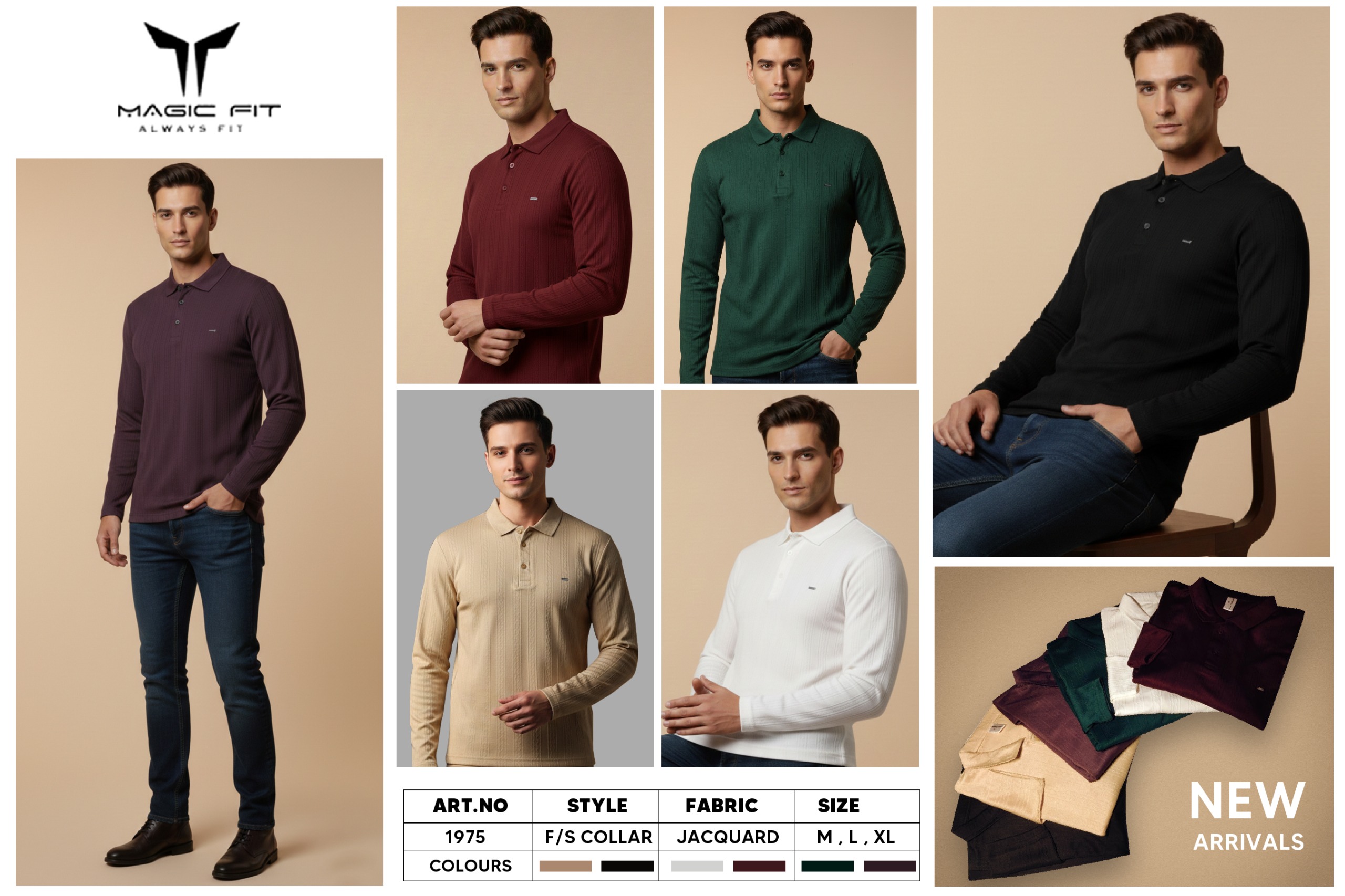 Brand: Magicfit, Mens Full Sleeve Round Neck Tshirt, 1975 L