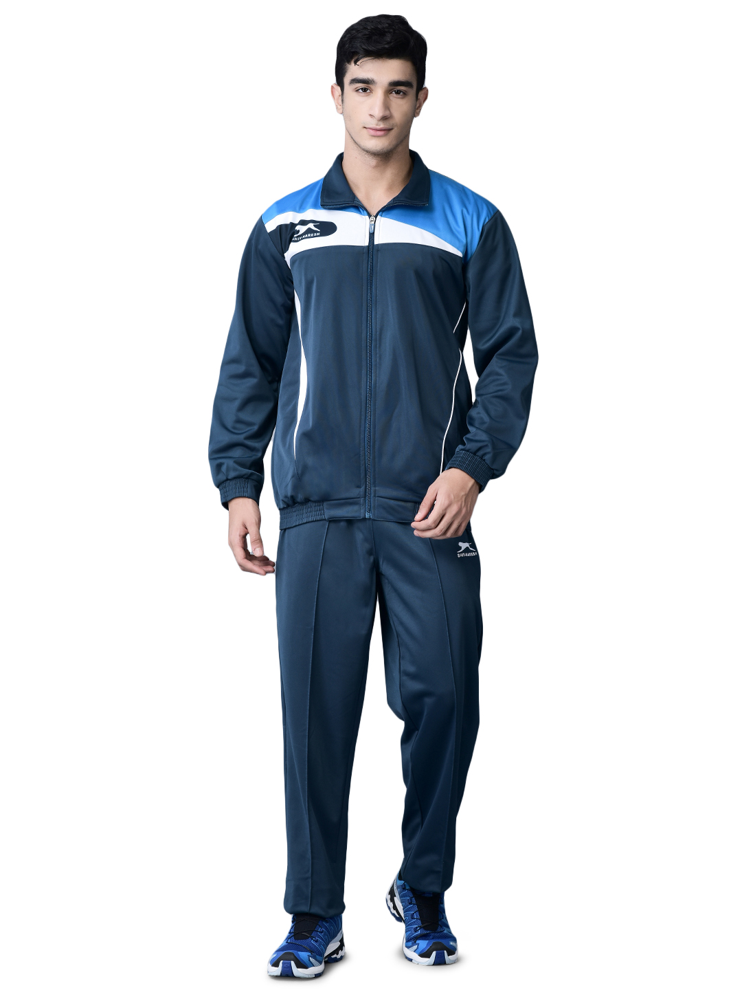 Men's Tracksuit  459A-TP-Air Force/Cyan/White-L