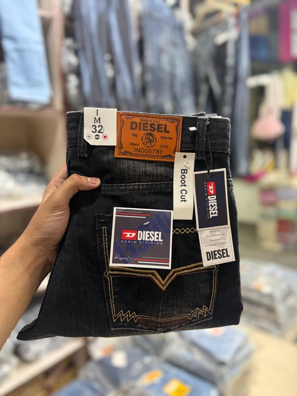 Men's OD Slub Black Jeans