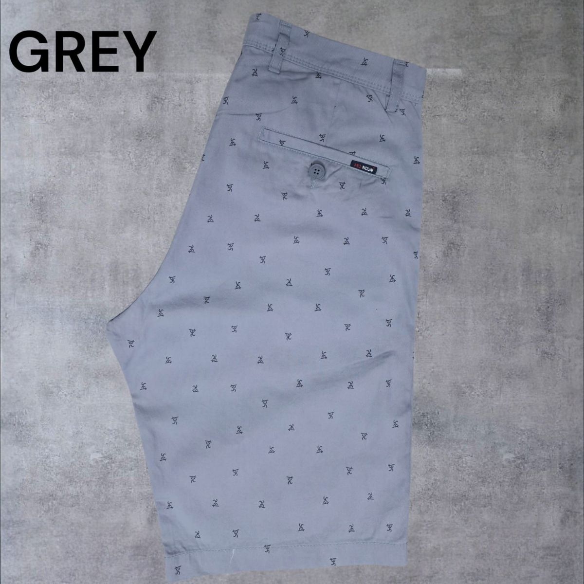 Pro-Noun Men's Pure Cotton Printed Shorts-805 (28-36)-Grey