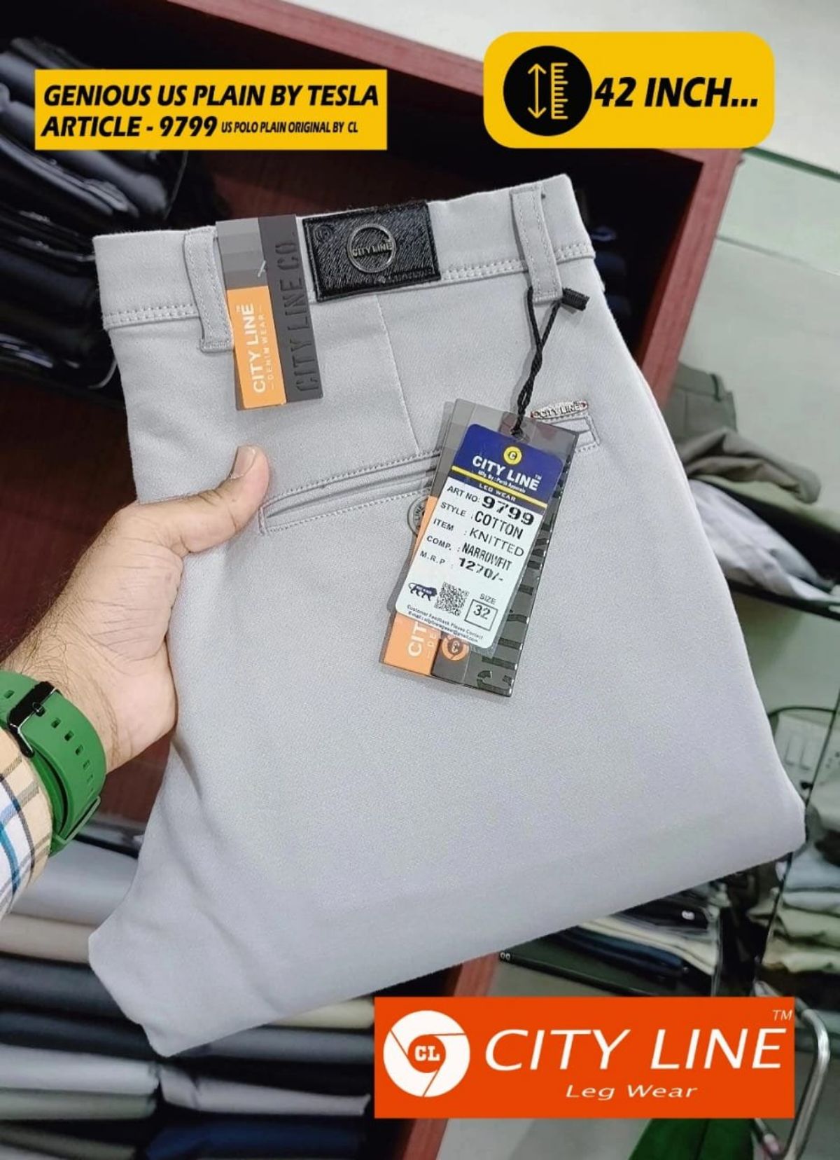 Men's Premium Heavy Cotton Plain Formal Pants -9799