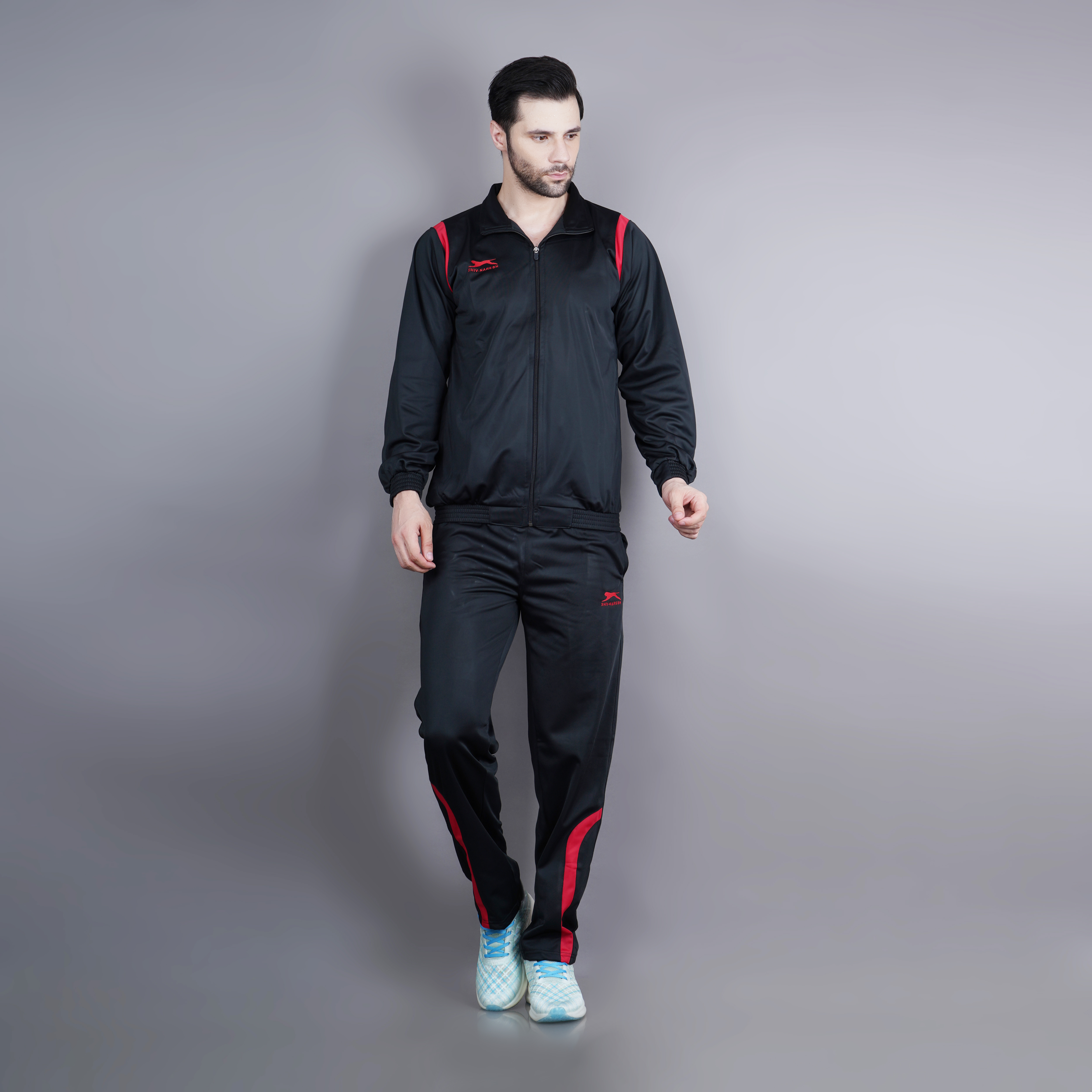 Men's Tracksuit  428A-TP-Black/Red-XXL