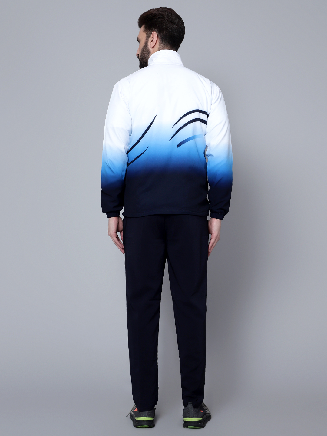 Men's Tracksuit  E-SNTSNXFS965_White/Navy/Cyan_S_NS Spandex