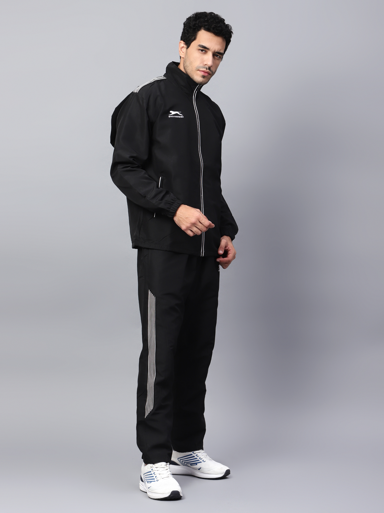 Men's Tracksuit  493A-Black/White-XL-TZ