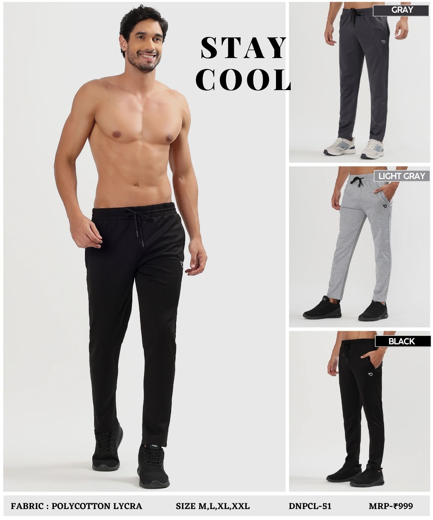 Imported Poly Cotton Lycra Trackpant (GSM 280)-  DnPcL-51