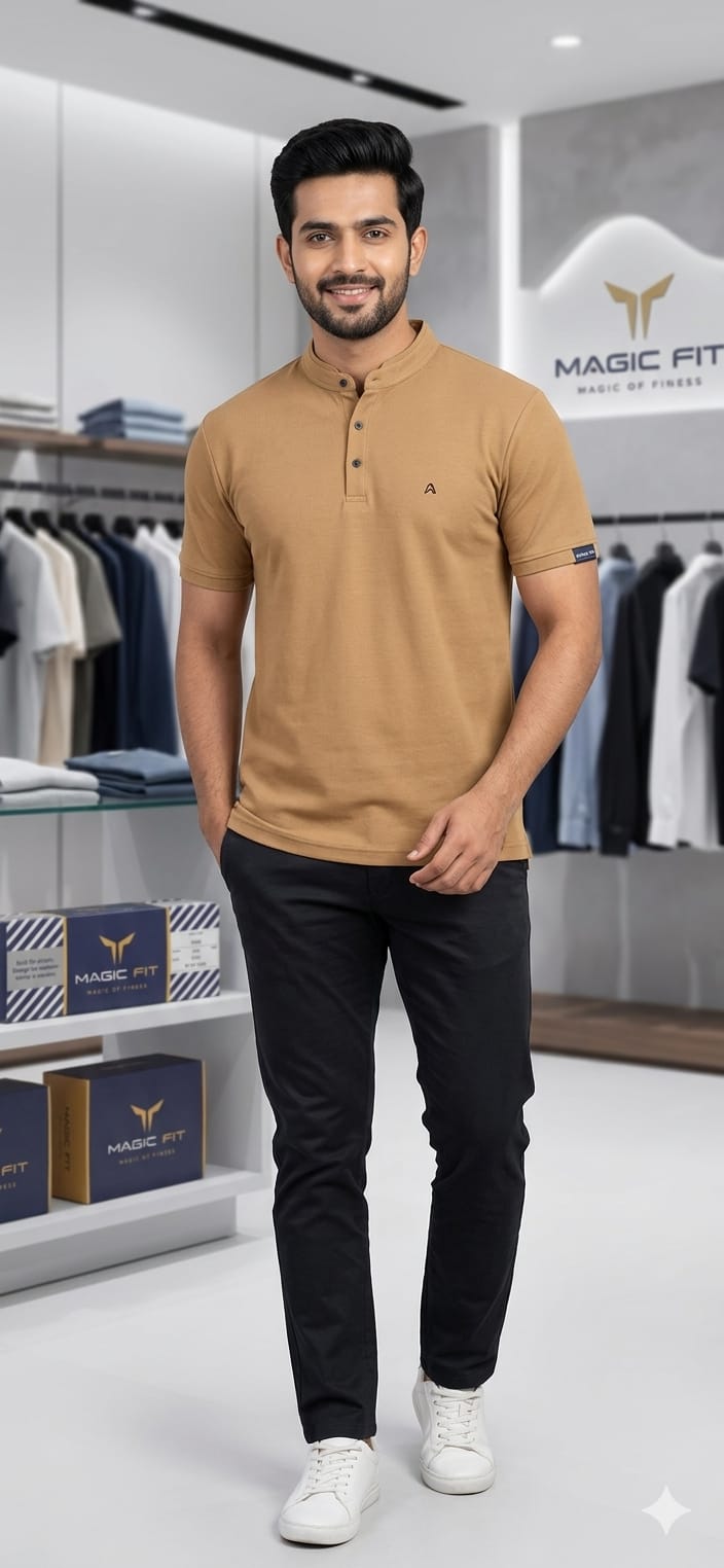 Mens Half Sleeve Henley NeckTshirt 2026