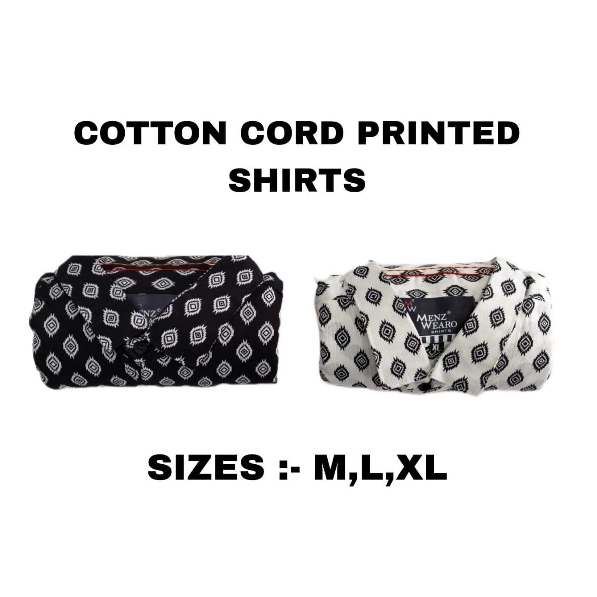 Menz Premium Quality Smooth Cotton Cord Printed Men's Shirts