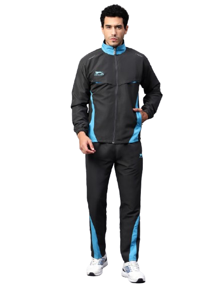 Men's Tracksuit  422A-Black/Cyan-S-TZ