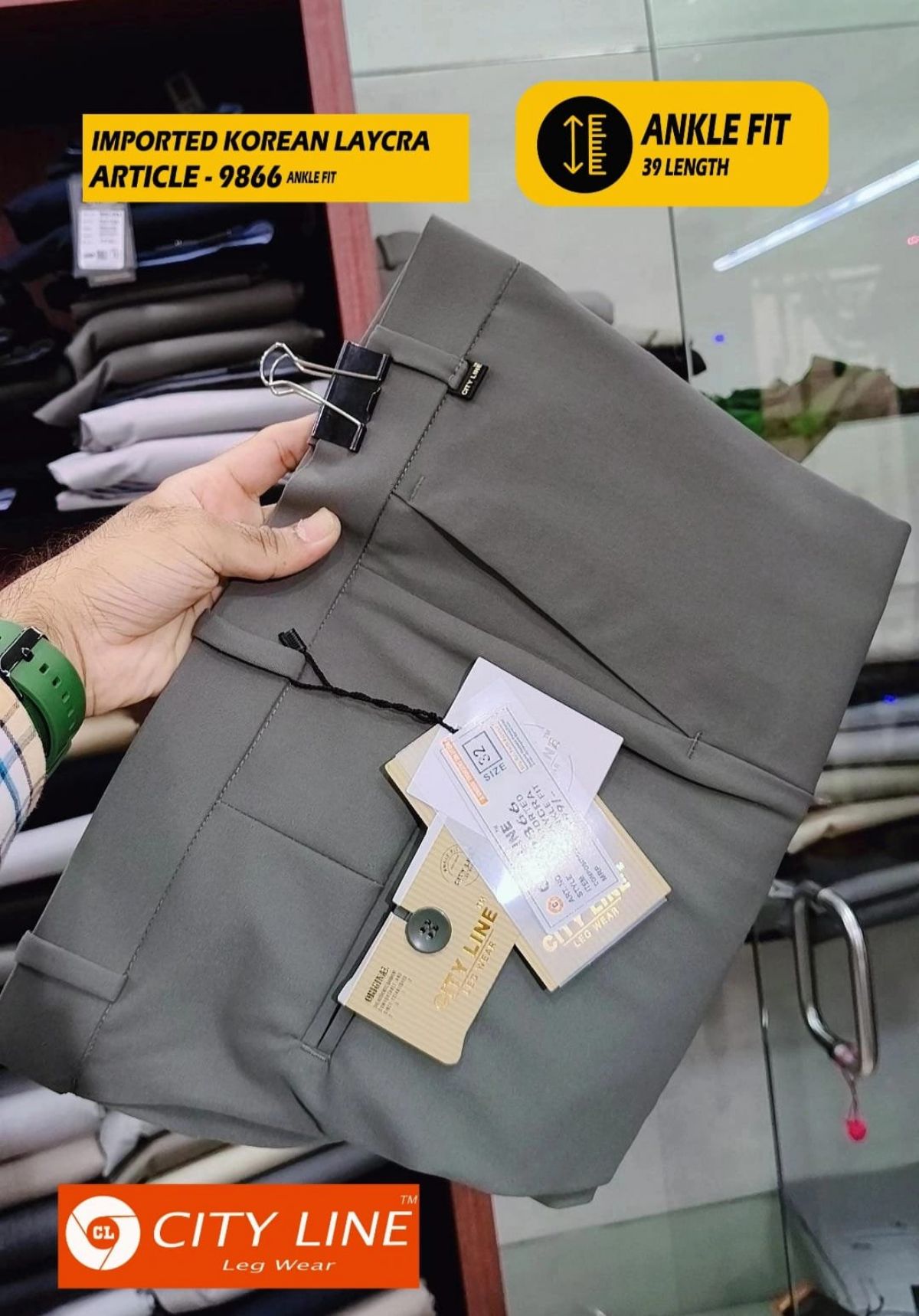 Men's Premium Adjustable Belt Korean Formal Pants -9866
