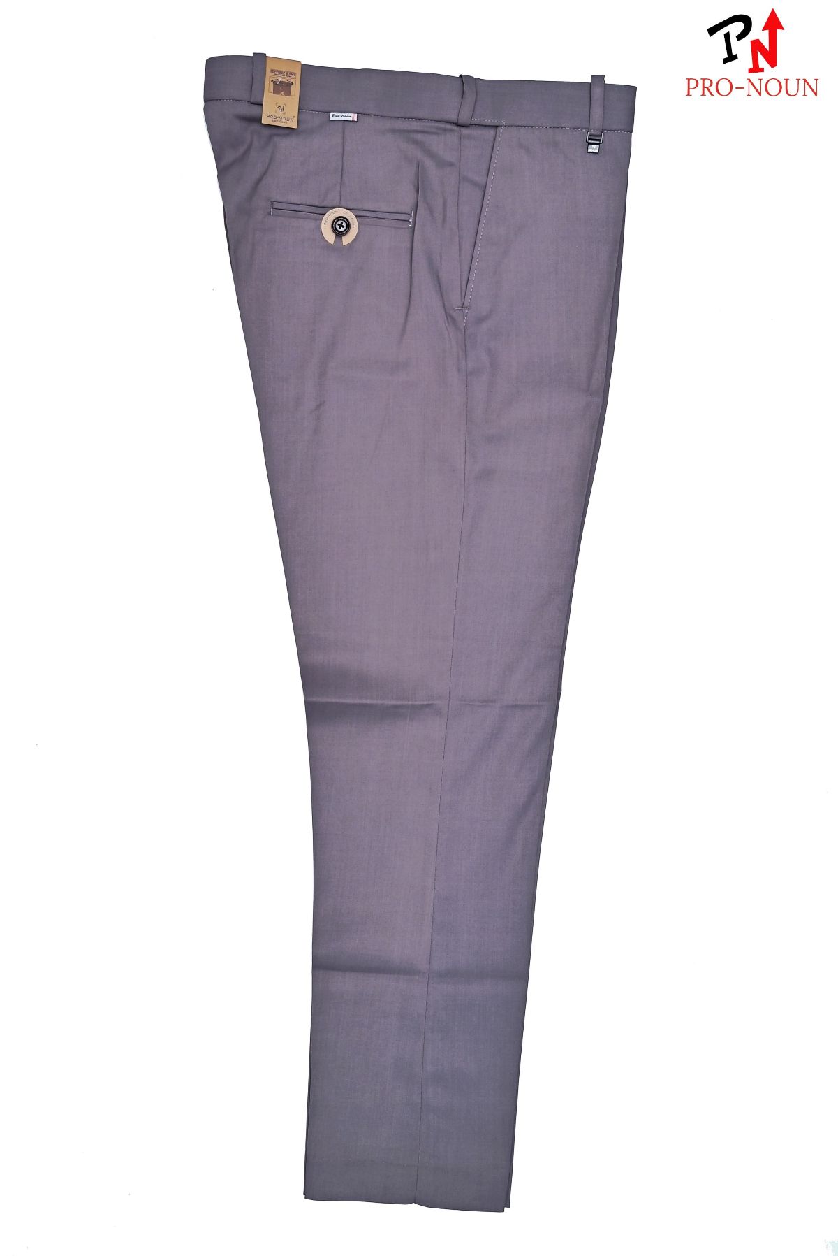 Pro-Noun Men's Men's Formal Trouser Pants With Adjustable belt D No- Signature 292-8 (28-32)- Grey