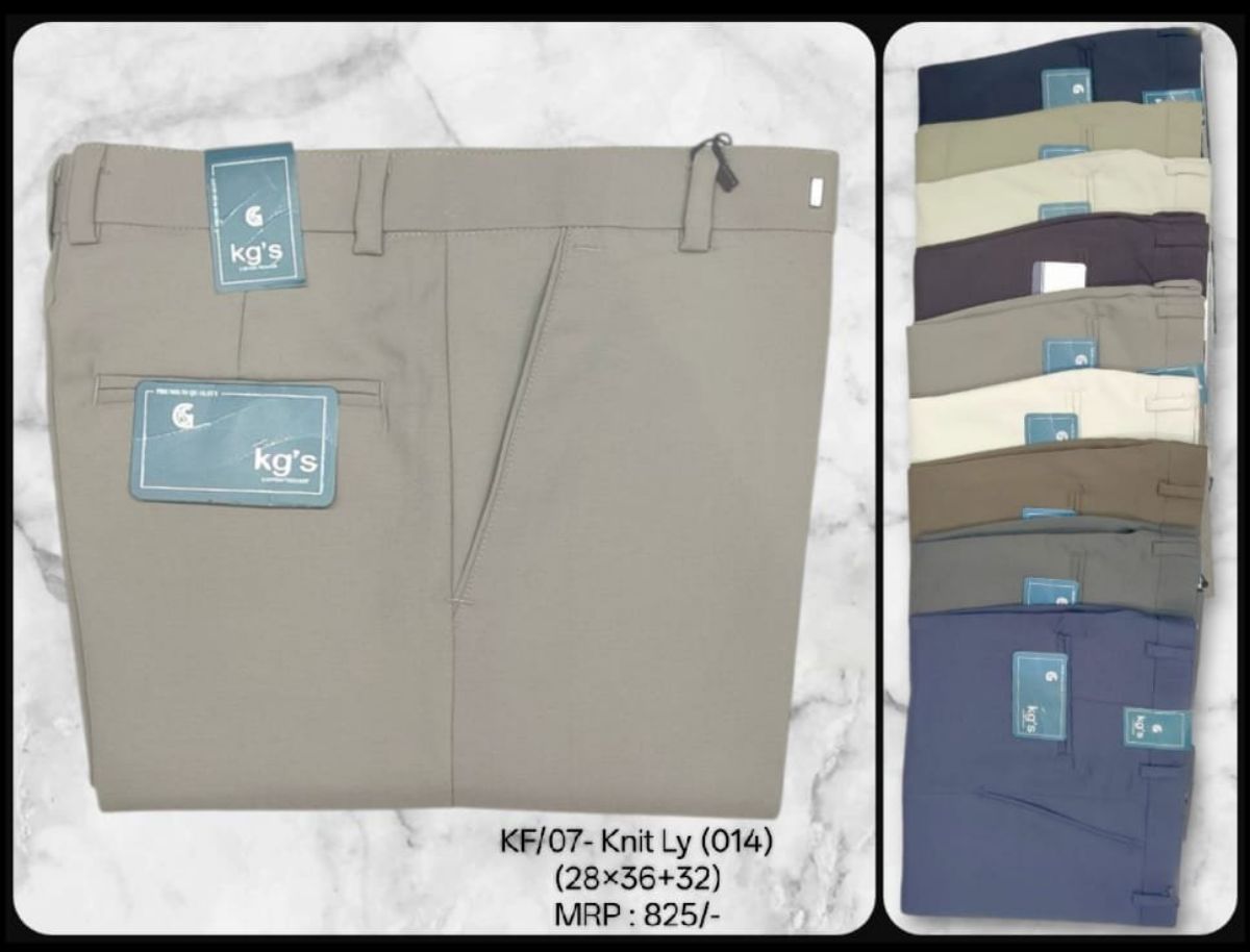 Trouser For Men's - KF/07- Knit Ly (014) Cotton Formal