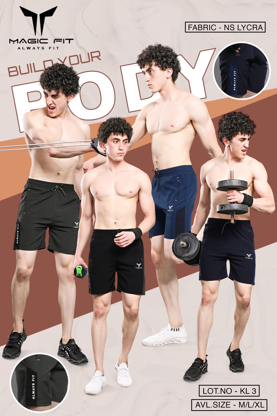 Mens Ns Lycra Shorts By Magic fit, pack of 18