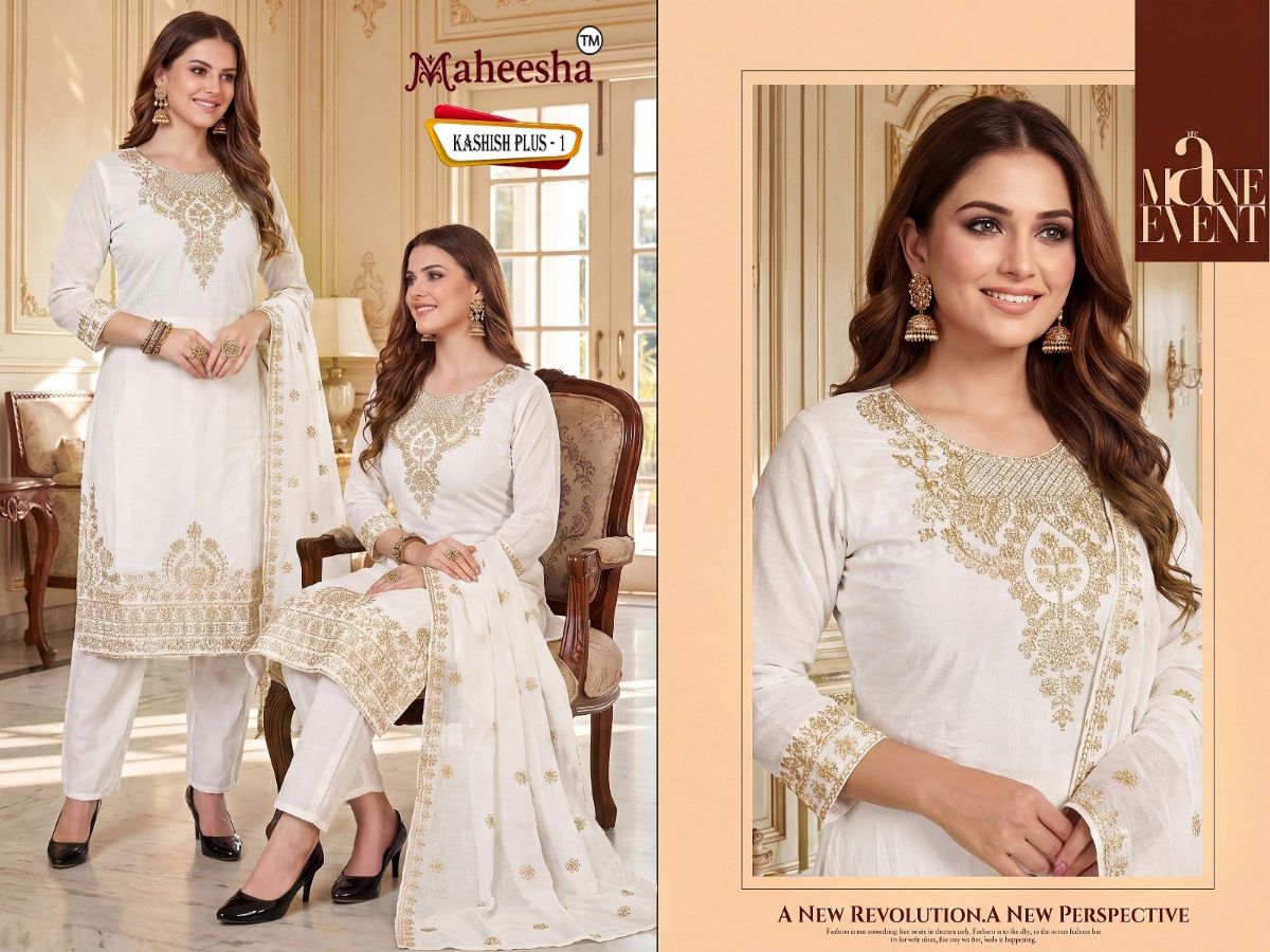 Rani Vastram Women's Ethnic Wear Suit & Bottom Set with Dupatta- Kashish Plus 1