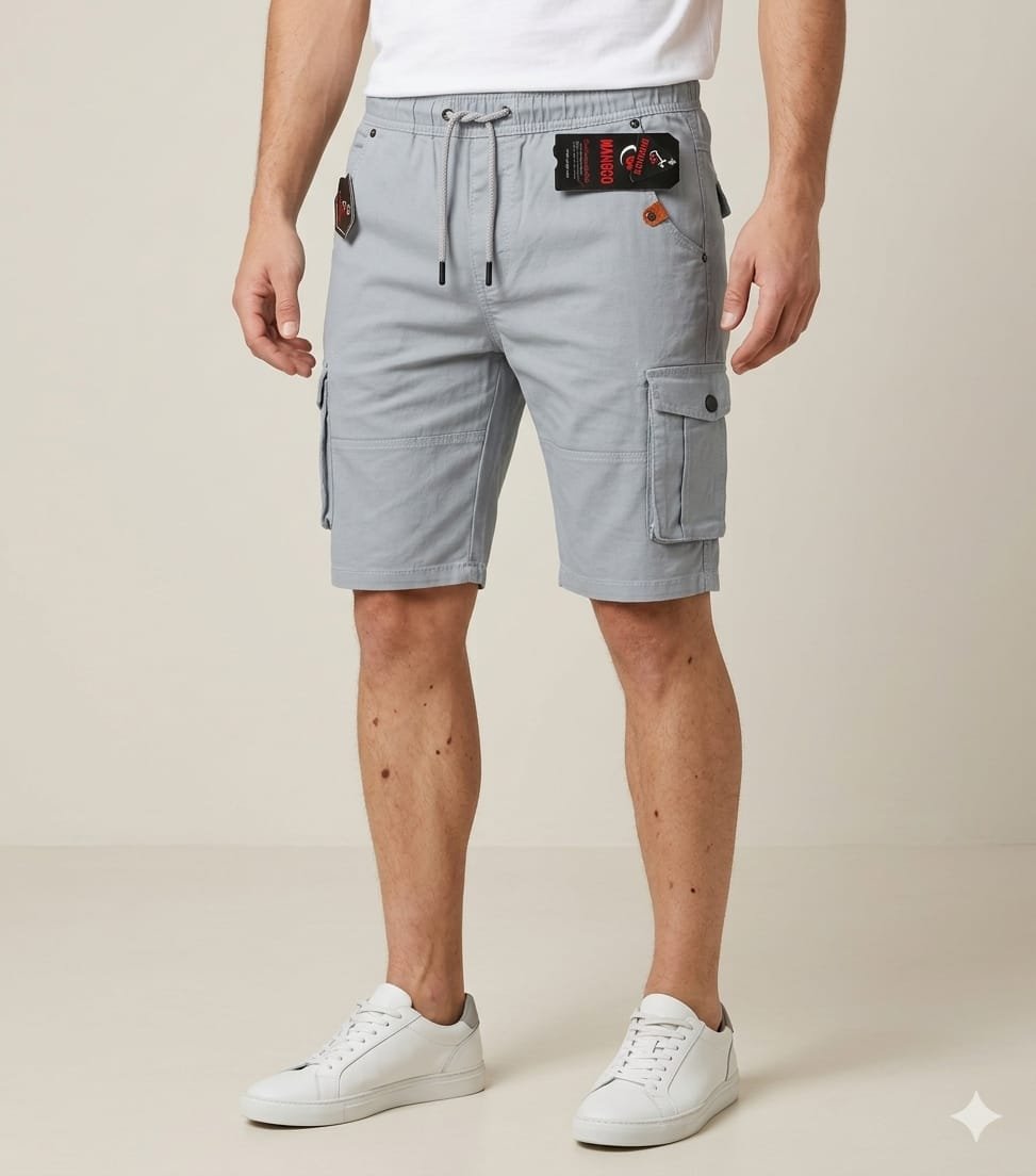 Mango Six Pockets Men's Shorts- Grey