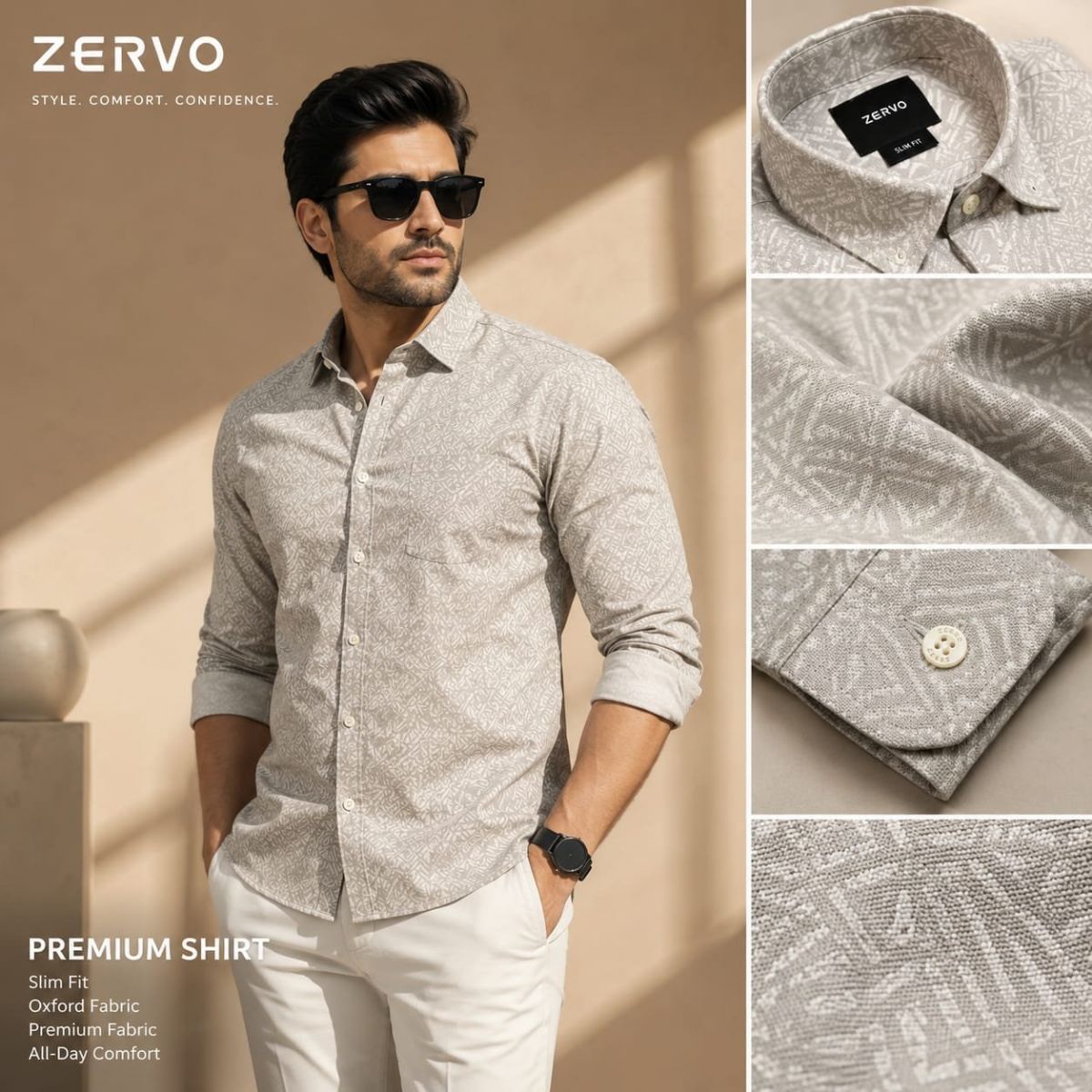 Zervo Men's Cotton Oxford Printed Shirts