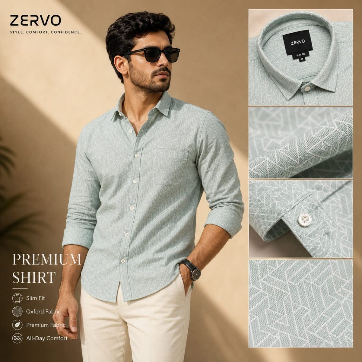 Zervo Men's Cotton Oxford Printed Shirts