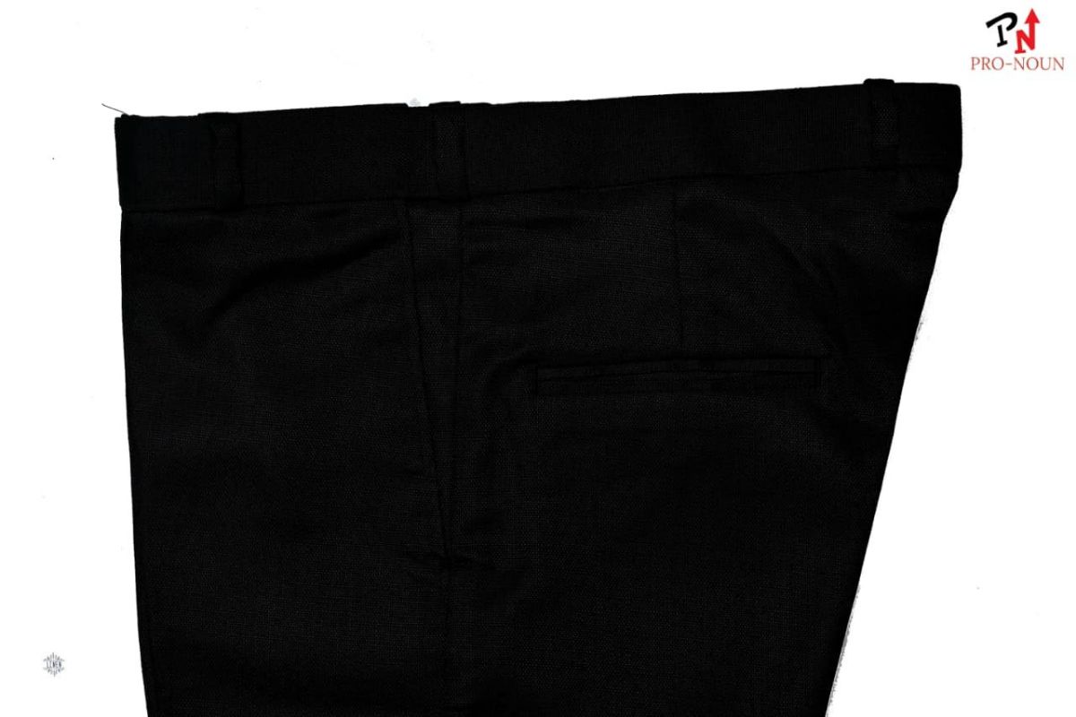 Pro-Noun Men's  Formal Trouser Pants With Adjustable belt D No- Galaxy-280-(30-36)- Black