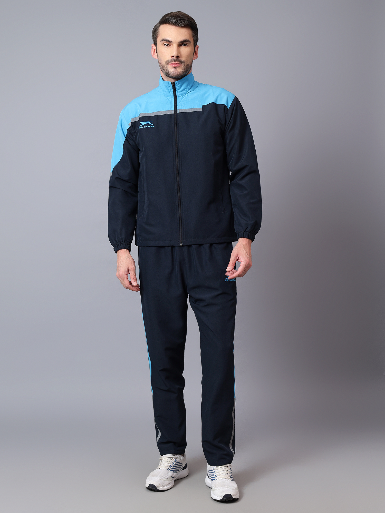 Men's Tracksuit  421B-Navy/Cyan-L-TZ