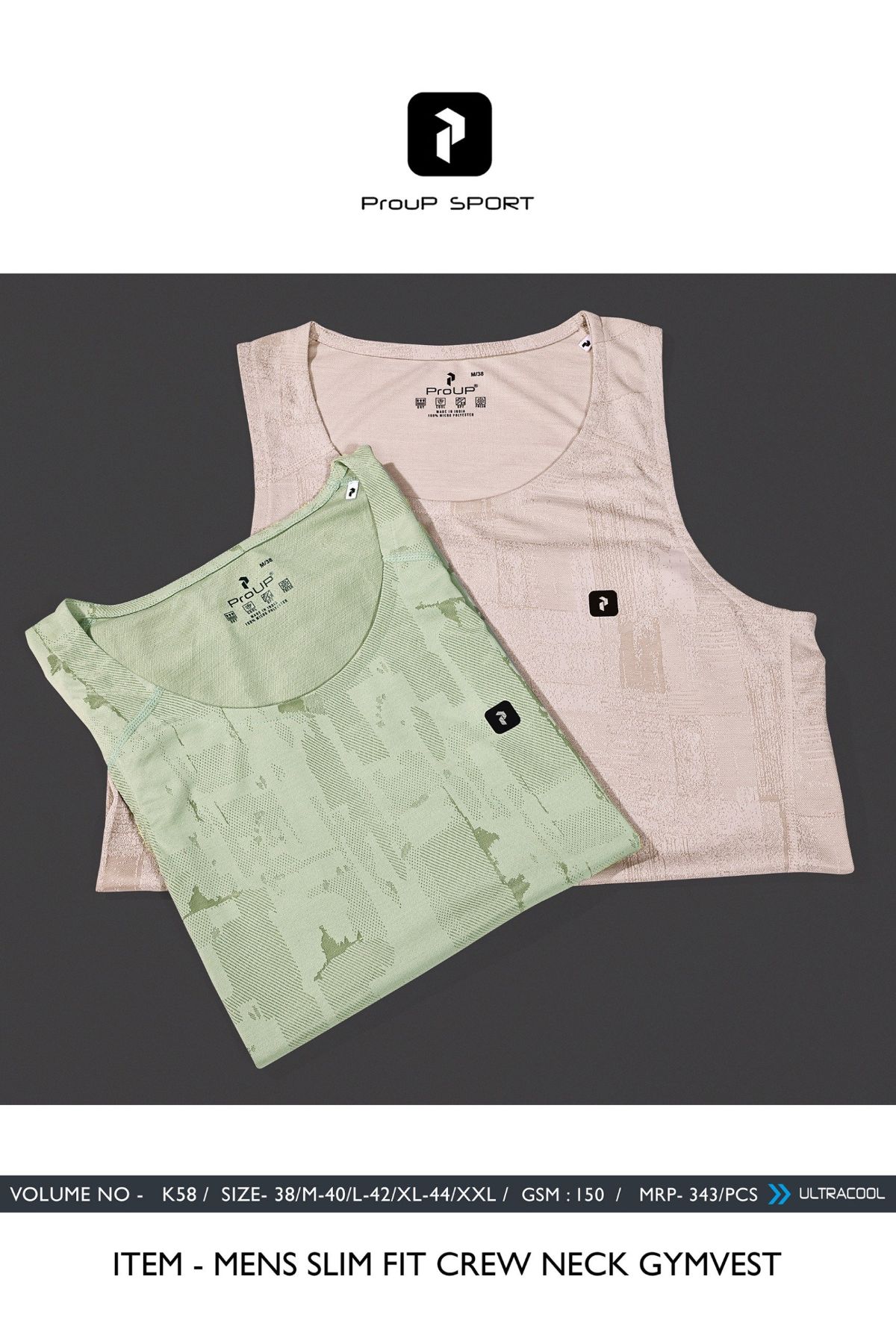 Men's Round Neck Neck Sleevesless T-shirts - D No K-58