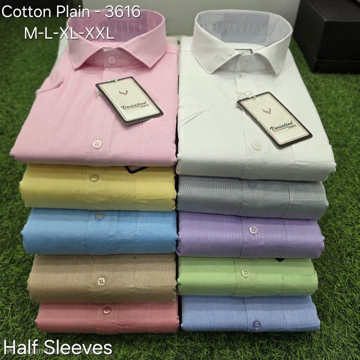 Variation Cotton Plain Men's Shirts-3616