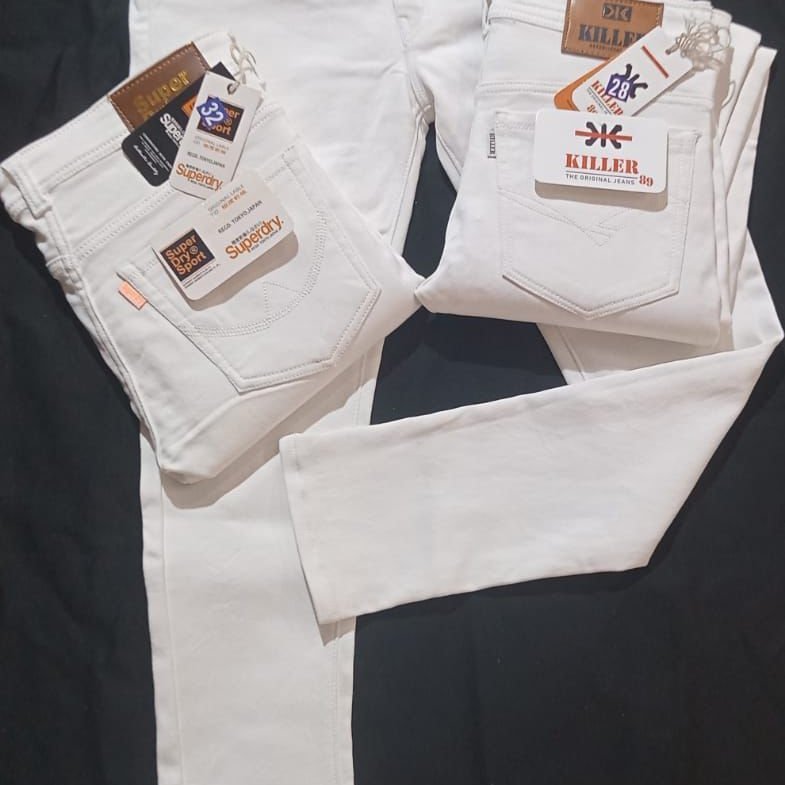 Premium Quality Narrow Jeans- White (28-32)