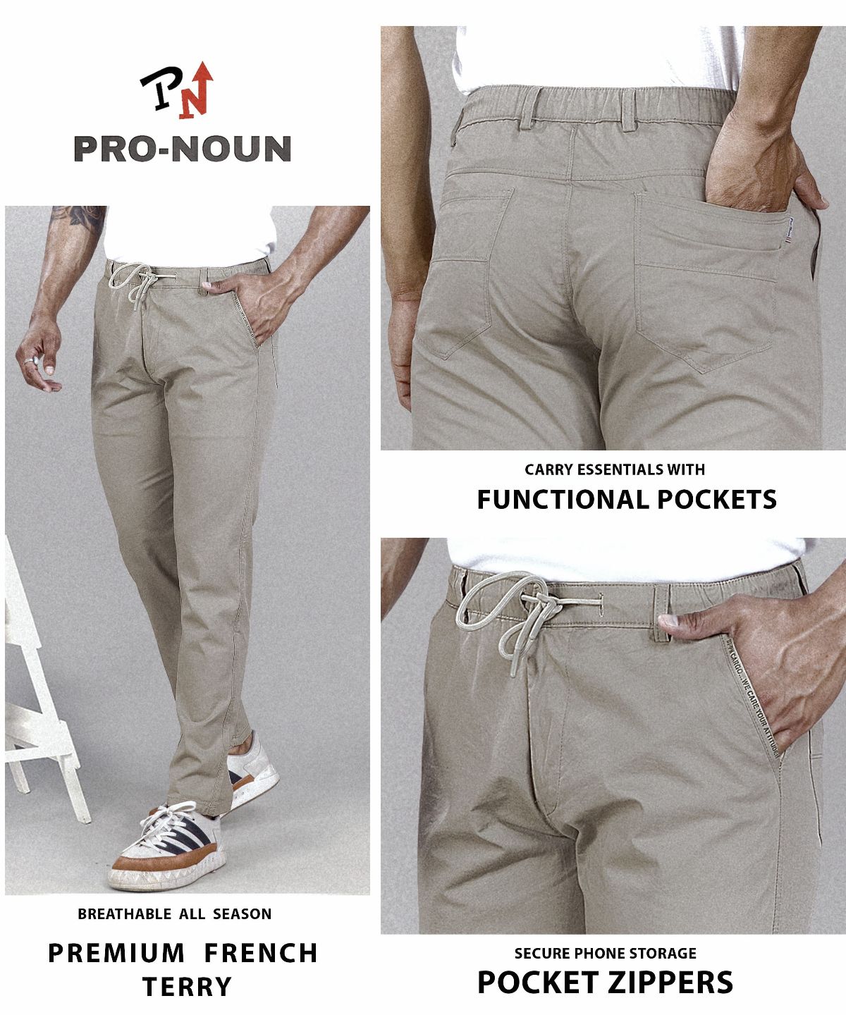Pro-Noun Men's Cotton Lounge Wear Pants -1715