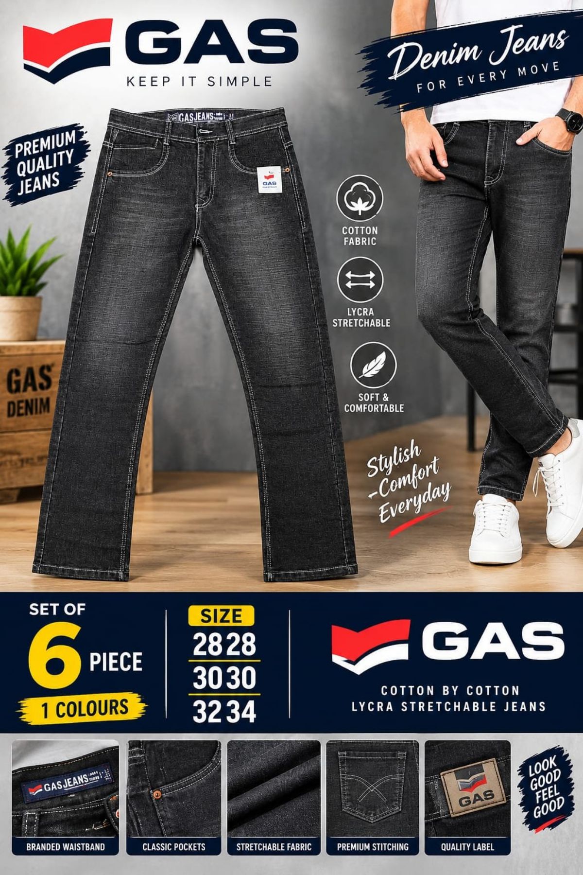 Updry Men's Denim Jeans -GAS