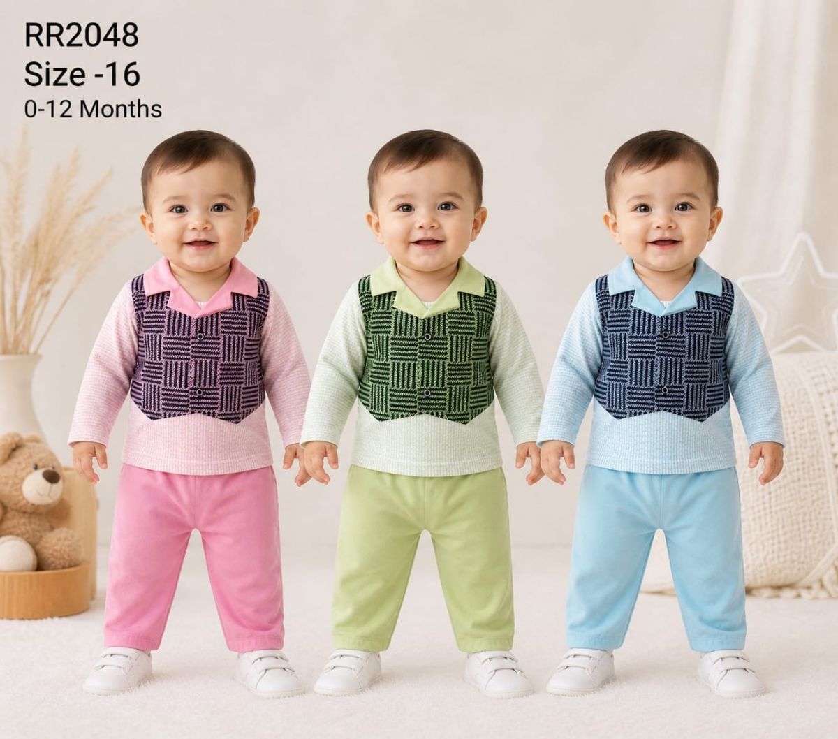 R R FASHION- Kids T-shirt & Pajami Clothing Set-  RR2048