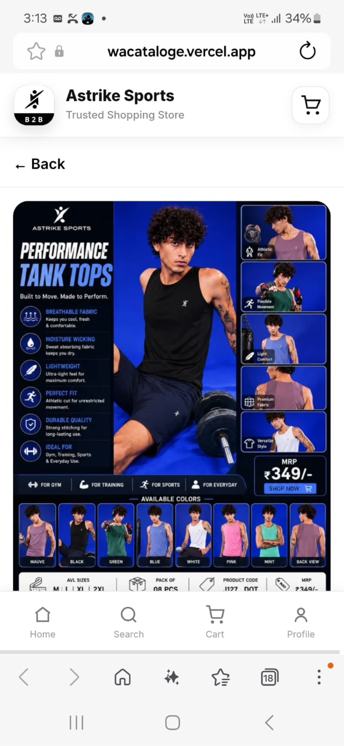 Men's  Crew Neck Innerwear - J-127