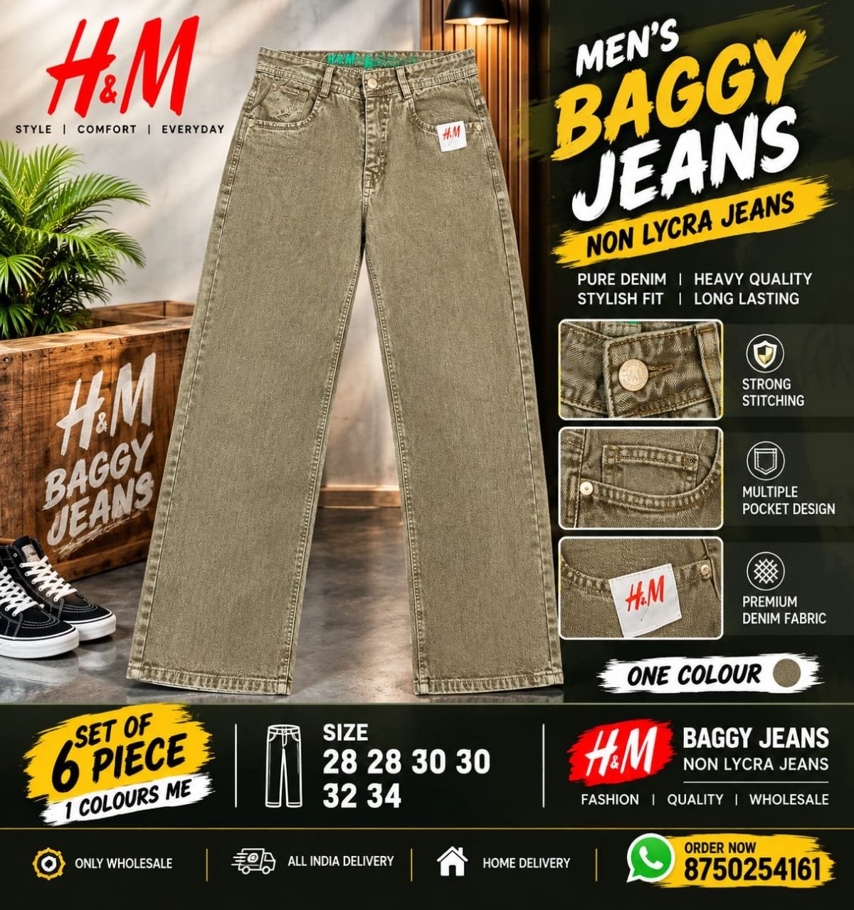 Updry Men's Baggy Jeans -H&M