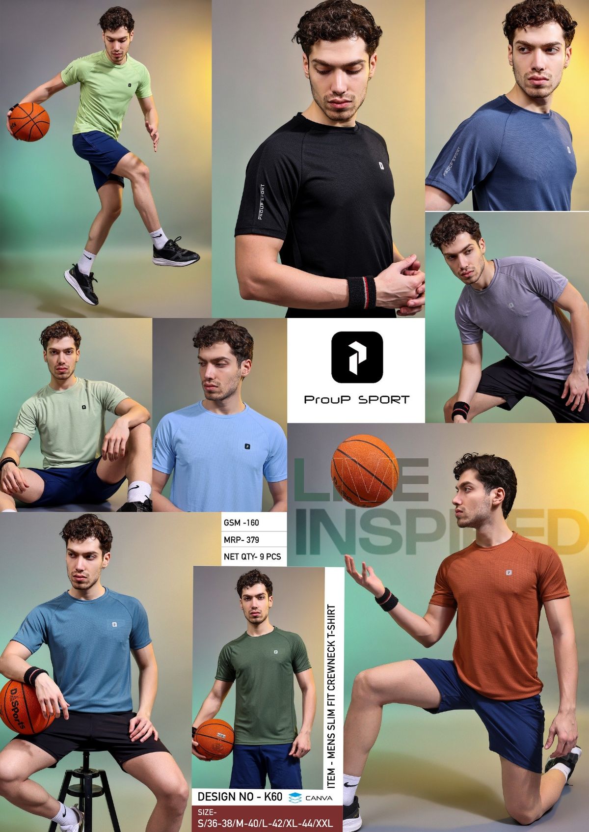 Men's Round Neck Neck Half Sleeves T-shirts - D No K-60