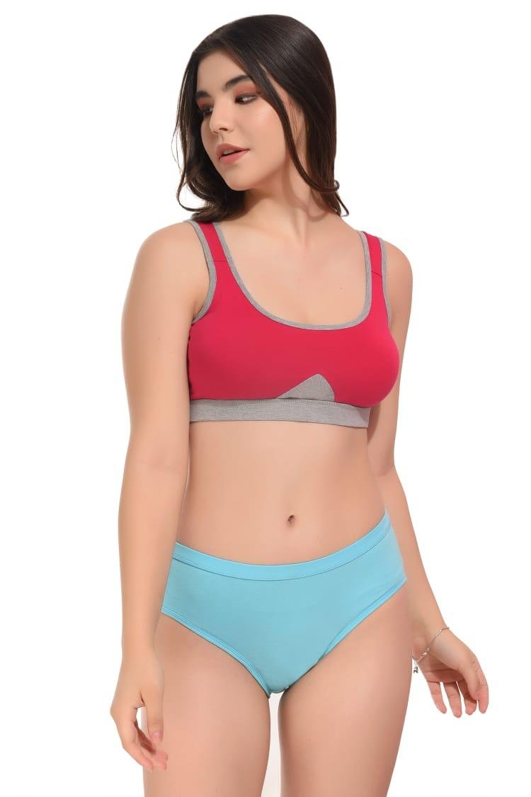 Teusy Woman Sports Bra Set-Magenta