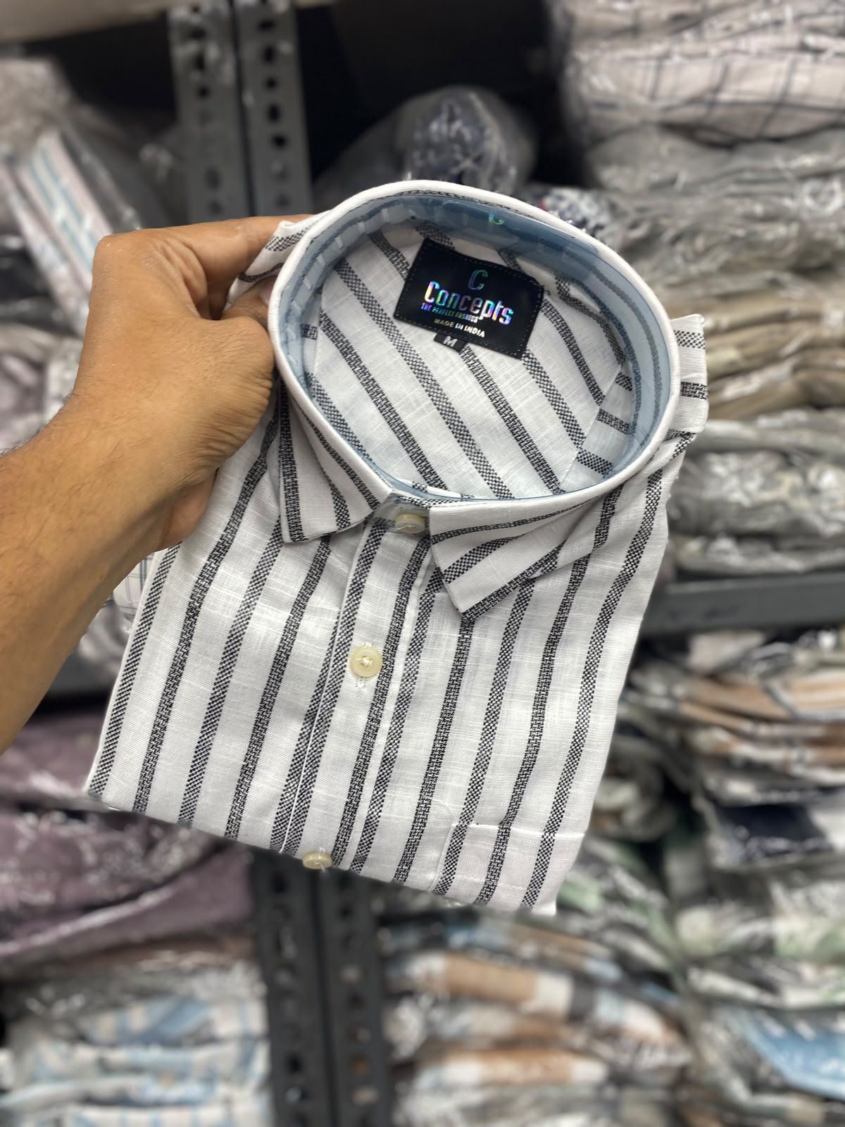 Concepts Men's Shirts Cotton Linen Stripes