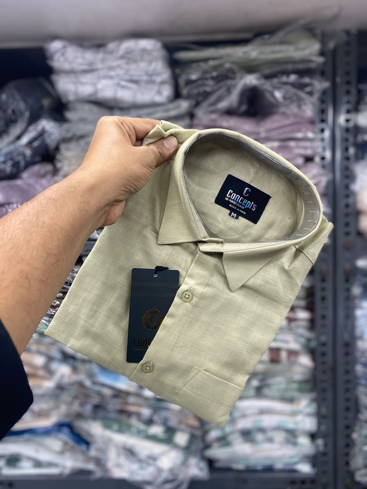 Concepts Men's Shirts Plain Linen Full Sleeve