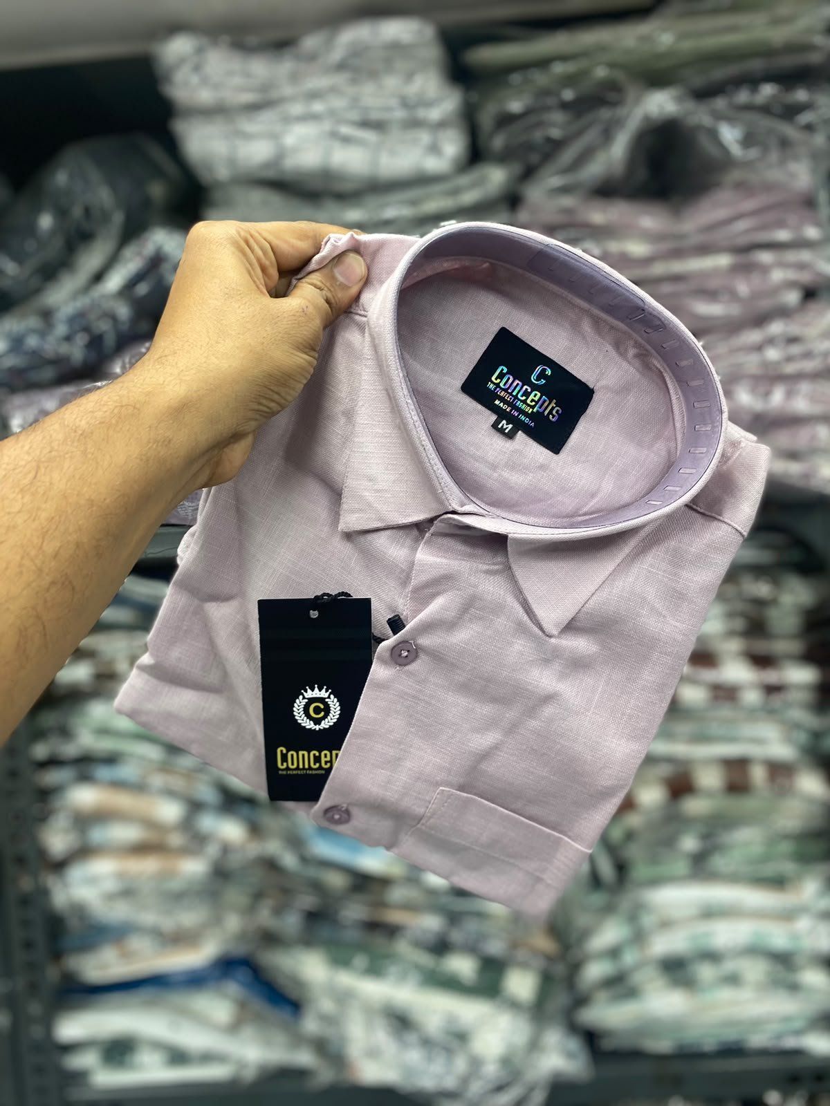 Concepts Men's Shirts Plain Linen Full Sleeve