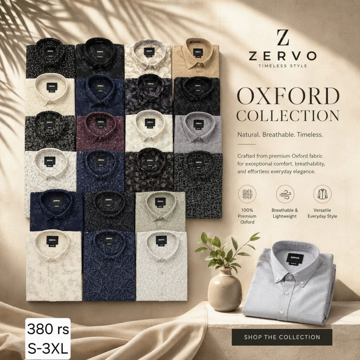 Zervo Men's Cotton Oxford Printed Shirts