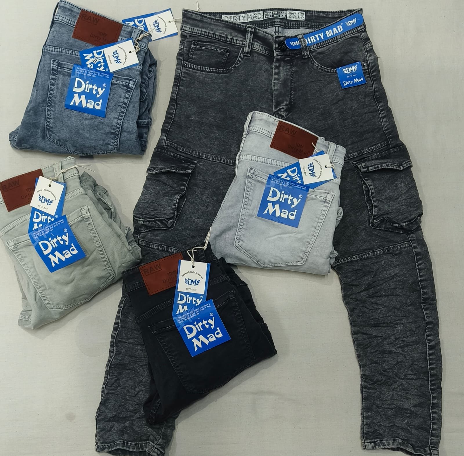 Men's 6 Pocket Cargo Jeans By Dirty Mad