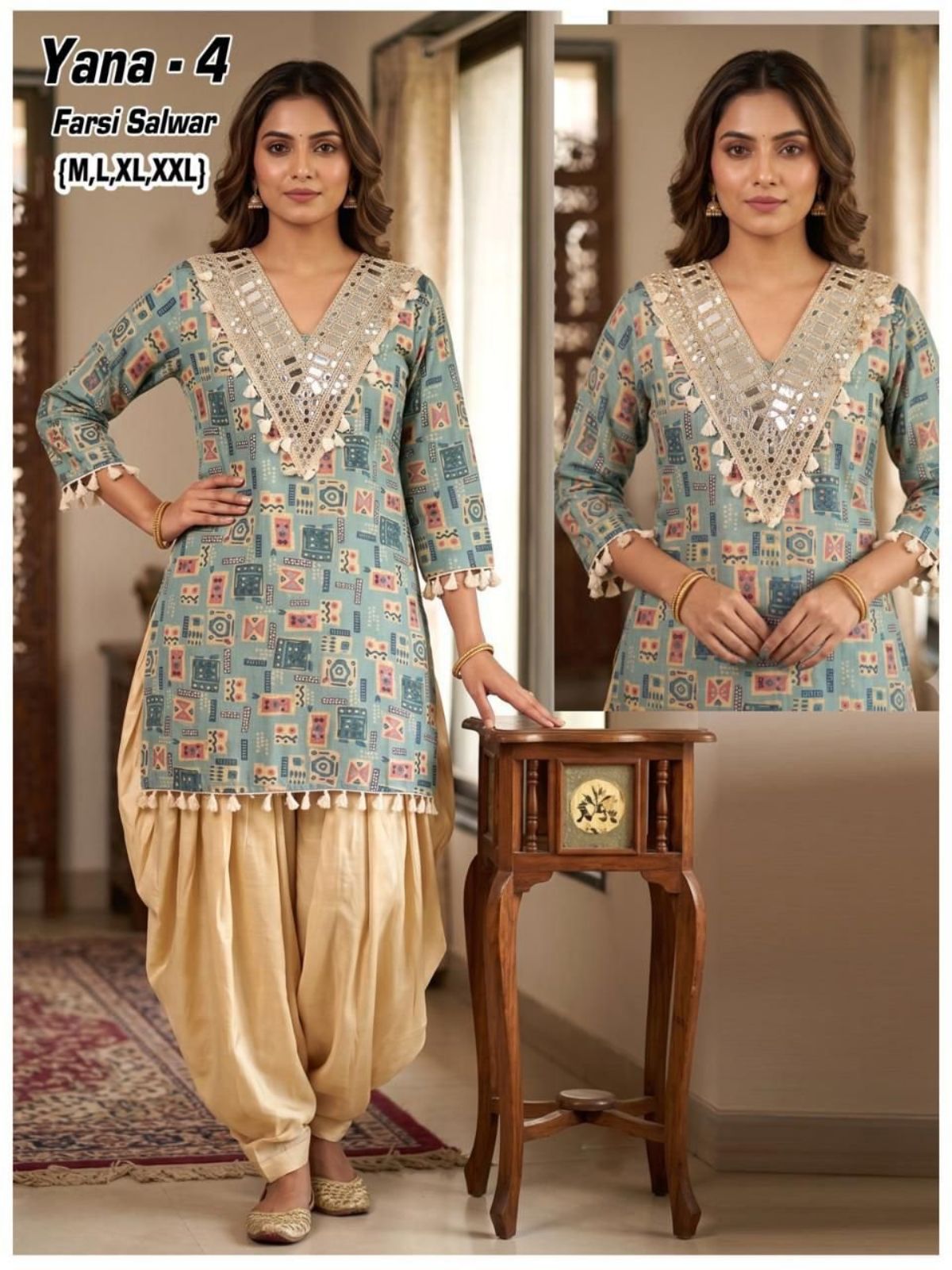 Women's Ethnic Wear Farsi Salwar  Suit- Yana-4