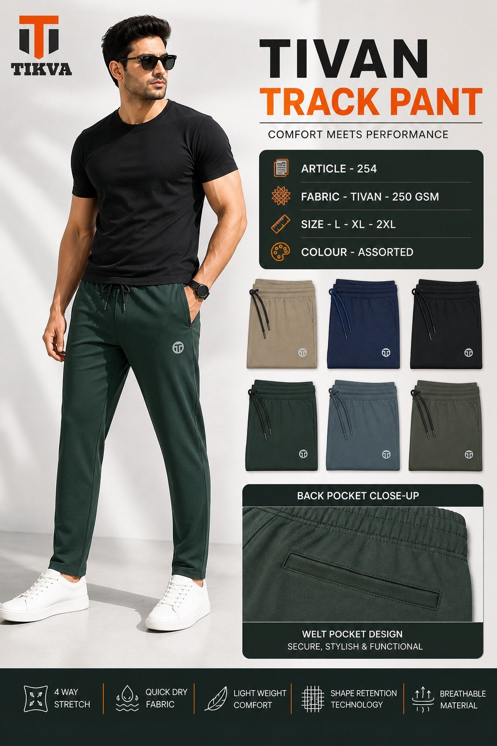 Tikva Men's Cargo Trousers Art. No-254