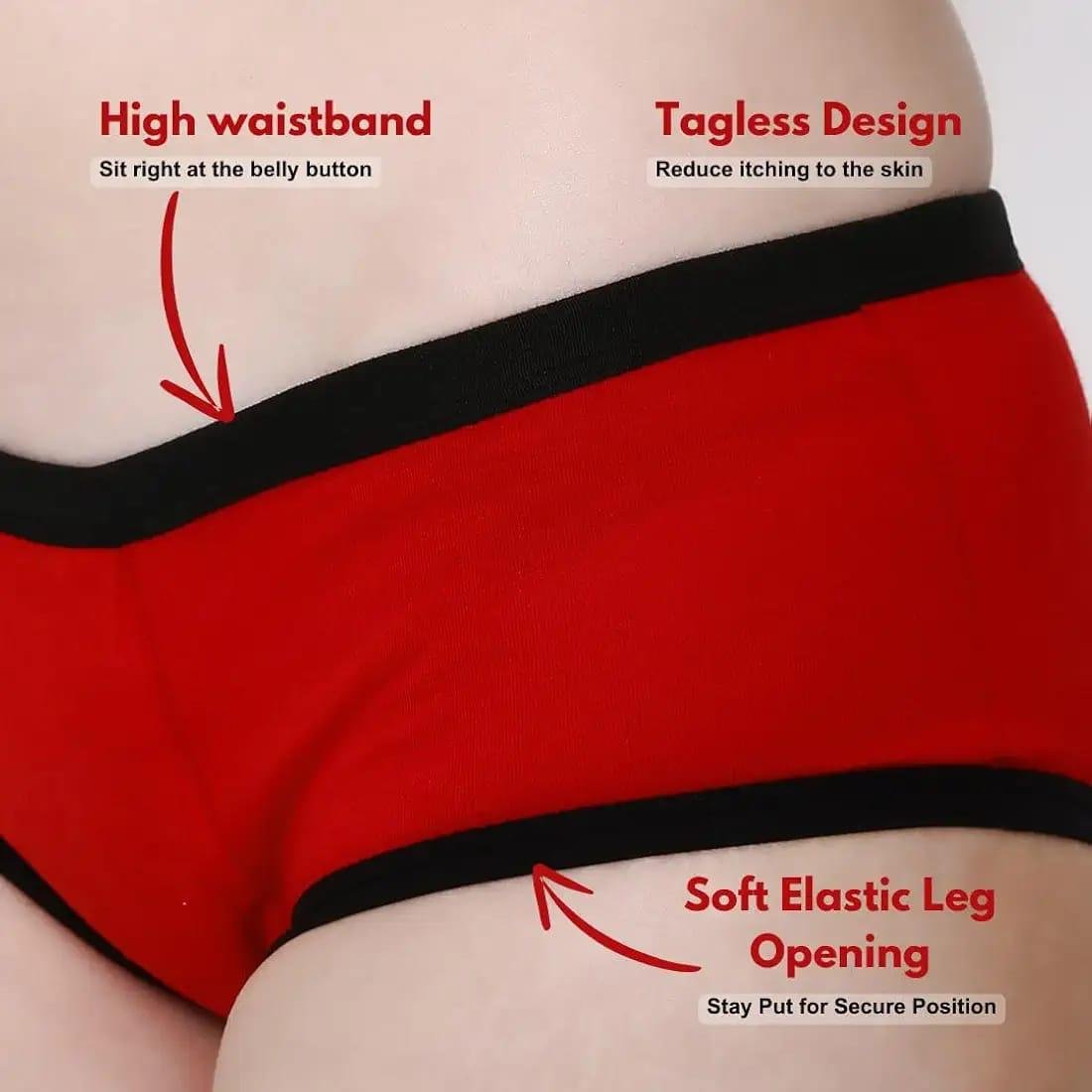 Teusy Women Leak Proof Contrast Cotton Period Panty Set