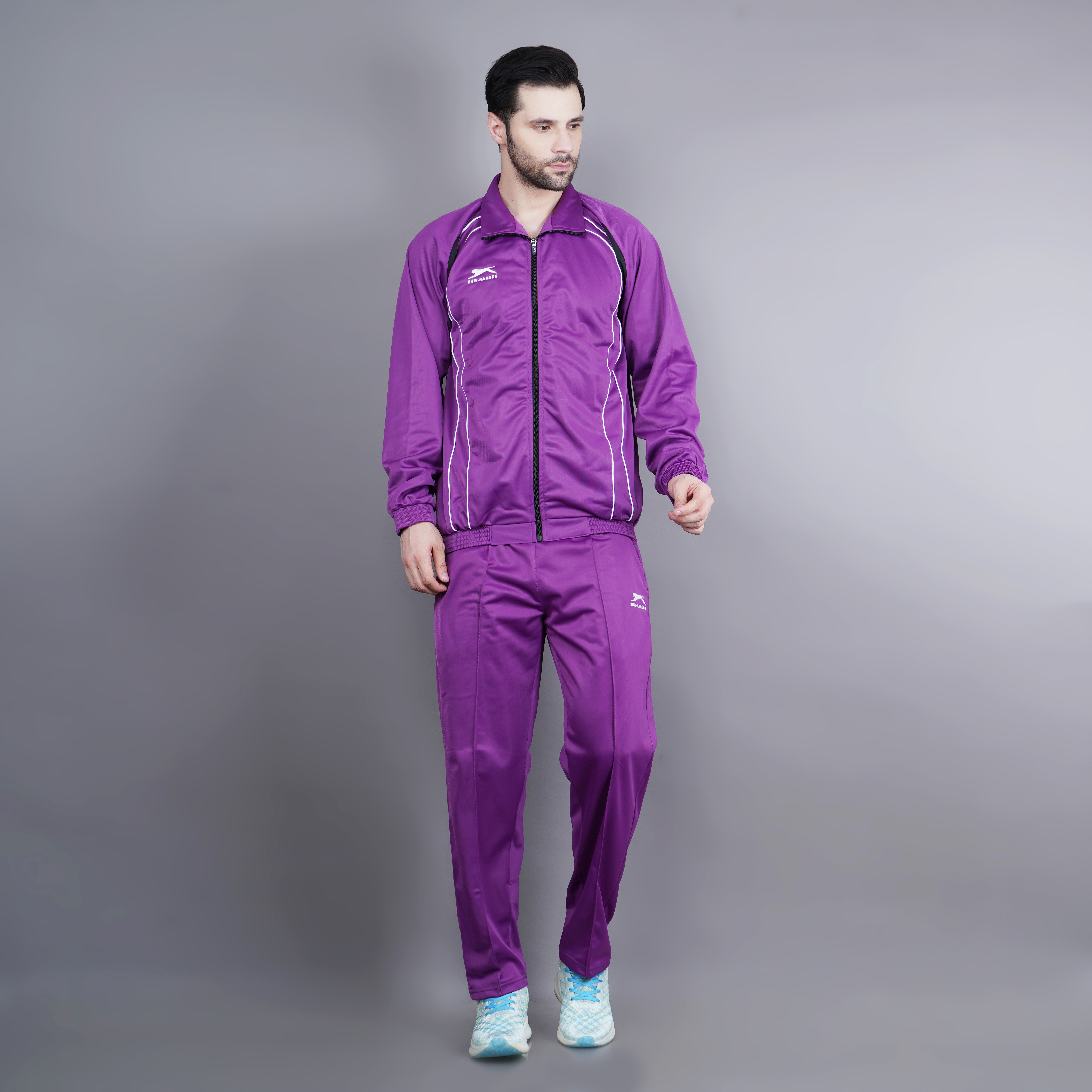 Men's Tracksuit  435A-TP-Purple/Black/White-S