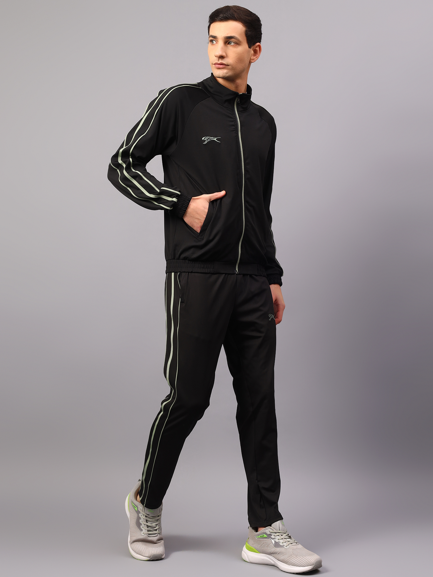 Men's Tracksuit  SNTSW106M-Black/Sage Green-3XL
