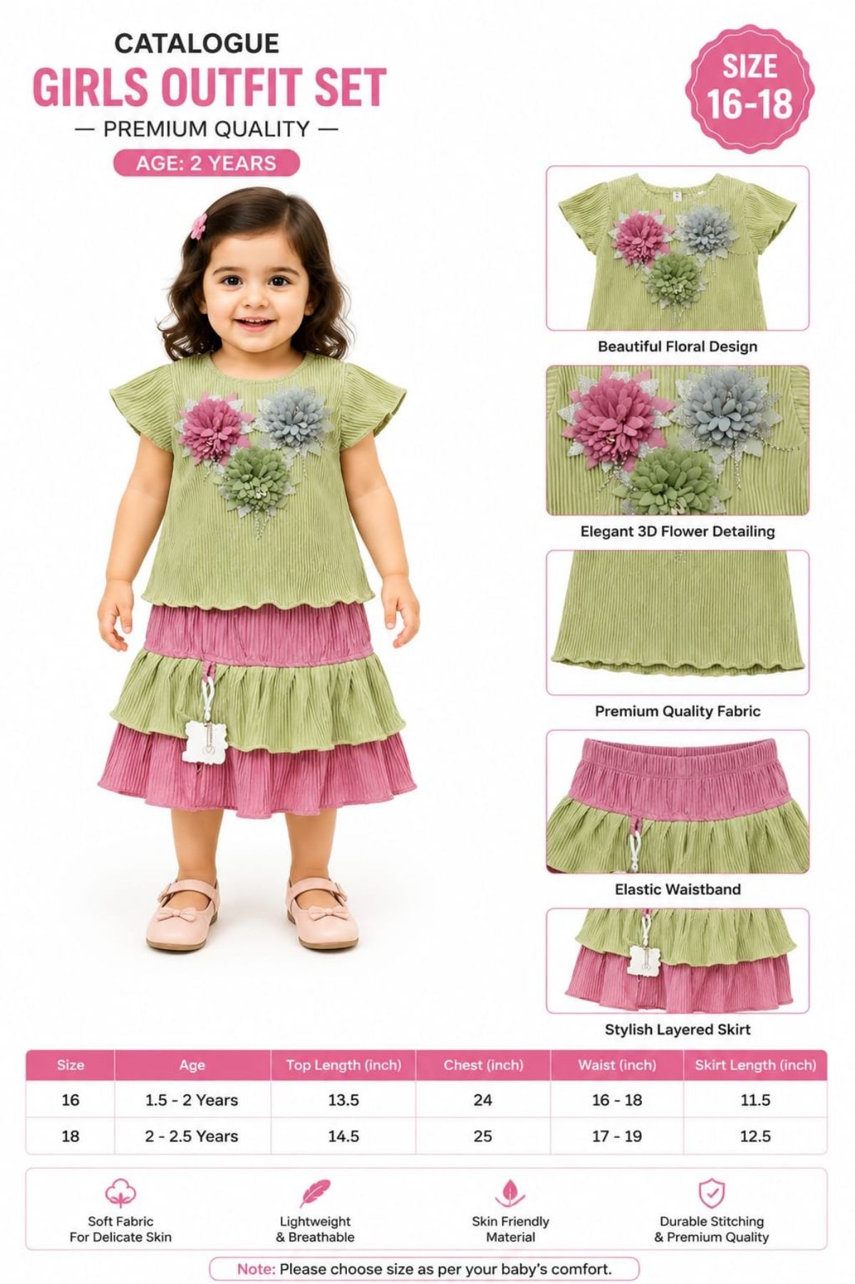 SG Fashion Giels Top Bottom Set
