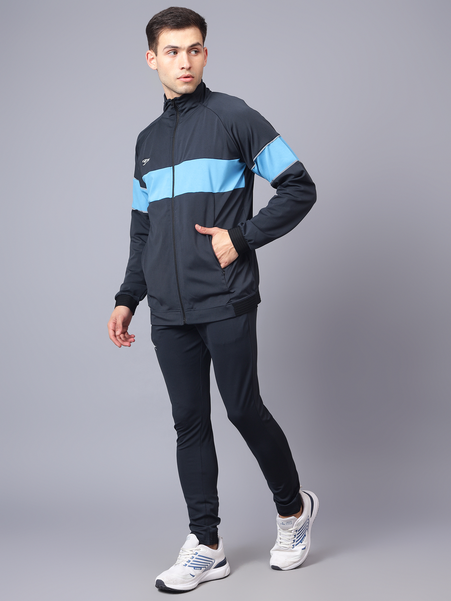 Men's Tracksuit  SNTSW101M-Navy/Cyan-M
