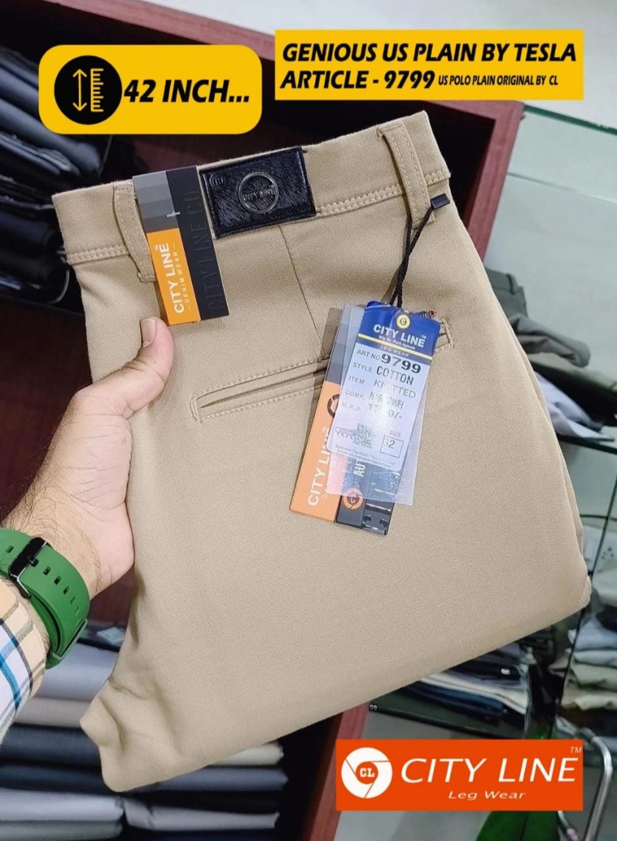 Men's Premium Heavy Cotton Plain Formal Pants -9799