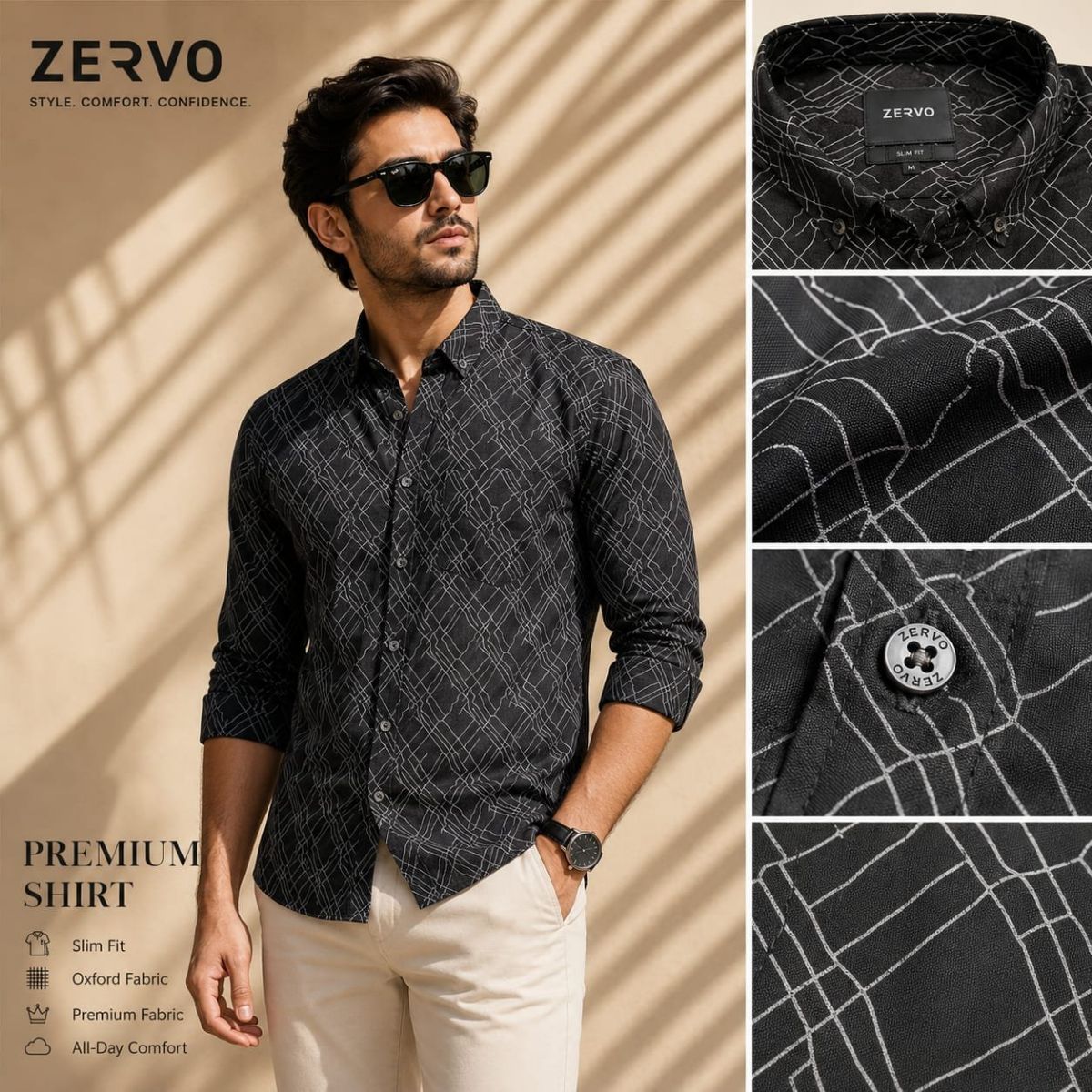 Zervo Men's Cotton Oxford Printed Shirts